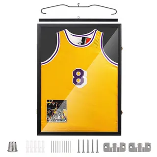 Trikotrahmen,60x80 cm Trikot Bilderrahmen,3D Groß Objektrahmen,Fußballtrikot Rahmen,Holz T-Shirt Frame mit Plexiglas, für Zur Aufbewahrung von Sporttrikots