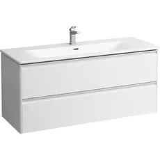 Laufen Palace Set, Waschtisch, 1 Hahnloch, Überlauf, inkl. Base Waschtischunterbau, 2 Schubladen, 1200x543mm, Griffleiste Aluminium eloxiert, H860709, Farbe: Multicolor