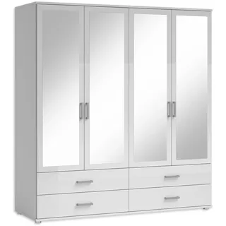 SchlafKONTOR Drehtürenschrank Ivar 180 x 190 x 51 cm Weiß