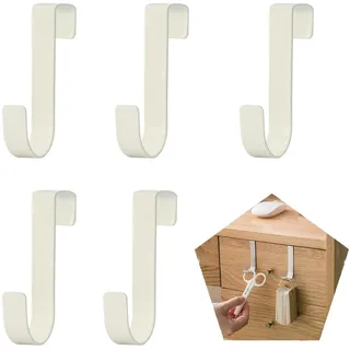 sundrerfect Tür Haken 5 Türhaken Für Schränke Und Schränke, Schwerlast-Organizer Türhaken Für Wohnzimmer, Badezimmer, Küche, Handtücher, Kleidung, Hüte, Mäntel, Taschen Weiß