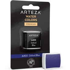 ARTEZA Premium Aquarellfarbe, A382 Oxford Blau, 3g Aquarell Näpfchen für Künstler, Profis und Hobbymaler & Kinder