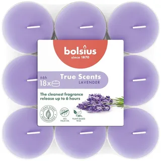 Bolsius - Duftteelichter - Lavendel - blaulila - 108 Stück - transparente Hülle - Natürliche Extrakte – Enthält Veganes Wachs – Ohne Palmöl