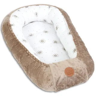 Warmes Nestchen Baby 90x50 cm - Kuschelnest Neugeborene Nestchen Winter/Herbst Kokon Babynest Sonne Hellbraun