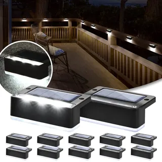 Solpex Solarlampen für außen,Treppenlicht, wasserdicht Solarleuchten, LED-Beleuchtung für Außentreppe, Stufen, Zaun, Garten, Hof, Terrasse, Dachrinne, Weg, Dekoration (Braun)