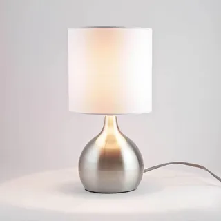 Moderne Tischleuchte in silber E14 40W Schreibtischleuchte Nachttischlampe