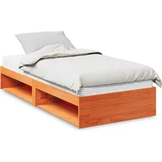 vidaXL Tagesbett mit Matratze Wachsbraun 90x190 cm Massivholz Kiefer - Weiß