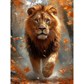 Qihensail Löwe Diamond Painting Erwachsene Adult,DIY Tier Diamant Painting Bilder,Daiments Painting Erwachsene Für Home Wand Decor,Frauen Geschenk. (Löwe)