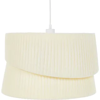 BELIANI Hängeleuchte Beige Stoffschirm Asymmetrisch Rillen-Optik Plissee Trommelform Langes Kabel Modern Leuchte Esszimmer Schlafzimmer Wohnzimmer - Beige