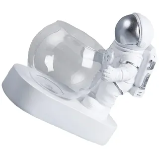 SOLUSTRE Glasvase Mit Led Beleuchtung Hydroponische Pflanzvase Mit Harz Astronautenverzierung Kugelvase Für Wohnkultur Und Schreibtischdeko 6.10X5.71X3.15 Zoll