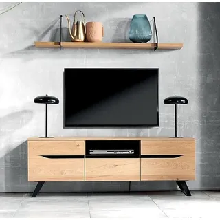 Wohnzimmer Set TV-Lowboard Medienmöbel Modern Wandregal Designer - Braun