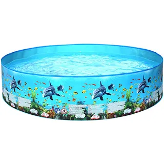 TOPWAYS Sommer-Planschbecken für Kinder - Rechteckiges nicht aufblasbares Planschbecken - 183 x 38 cm - 56 Liter - Für Kinder und Babys