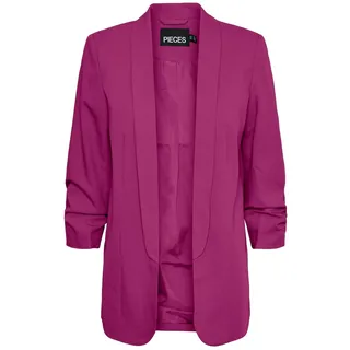 pieces Blusenblazer »PCBOSELLA 3/4 BLAZER NOOS«, mit Faltendetail am Ärmel, pink