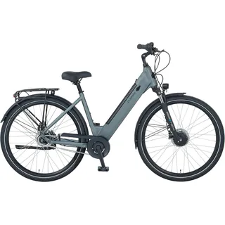 E-Bike PROPHETE "Geniesser 2.8" Gr. 48, silber (grau, schwarz, schwarz), Elektrofahrräder, 48cm, 28 Zoll (71,12cm), E-Bike, Pedelec, Elektrofahrrad für Damen u. Herren