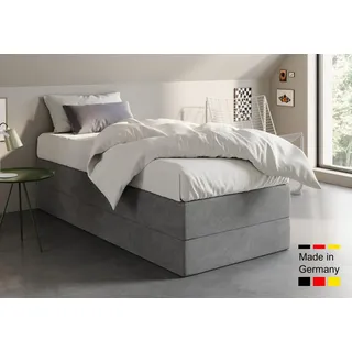 home collective Boxspringbett 100 x 200 cm H2 Grau