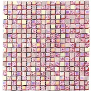 Glasmosaik Quadrat 30,5x32,2 cm rot rosa gold mix