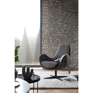 SalesFever Relaxsessel Design-Sessel Polyester 72 x 85 x 69 cm Dunkelgrau mit Drehfunktion