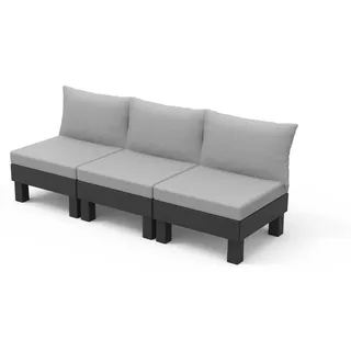 Gartenmöbel Keter Elements 3-Sitzer Sofa graphit - Schwarz, Grau