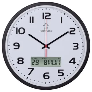 Renkforce Funk Wanduhr 32,0 cm HD-WRCL135 schwarz