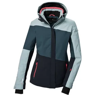 KILLTEC Damen Skijacke/Funktionsjacke mit abzippbarer Kapuze und Schneefang KSW 67 WMN SKI JCKT, hellpetrol, 44