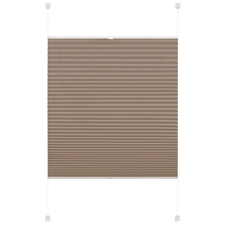 Deco Company Plissee zum Klemmen, Blickdichtes Faltrollo, Alle Montage-Teile inklusive, EASYFIX Plissee verspannt mit zwei Bedienschienen, Taupe, 80 x 130 cm (BxH)