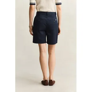 Chinoshorts GANT "CHINO", Damen, Gr. 44, N-Gr, evening blau, Web, Obermaterial: 98% Baumwolle, 2% Elasthan, unifarben, regular fit kurz, Hosen Chinoshorts, Regular fit mit praktischen Taschen