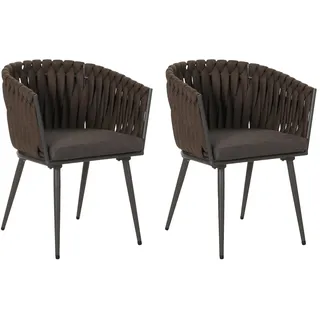 Mendler HWC-N38 Gartenstuhl 61 x 61 x 82 cm braun 2 St.