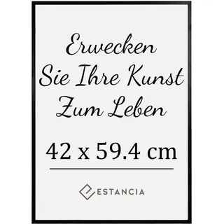 Estancia Schwarzer Bilderrahmen aus Kiefernholz 42x59,4 cm (A2) mit Bruchsicherem Acrylglas | Moderner 42 x 59,4 cm Holz-Bilderrahmen Din A2