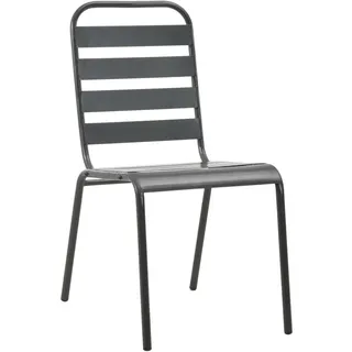 vidaXL Stapelbare Gartenstühle 2 Stk. Stahl Grau - Grau