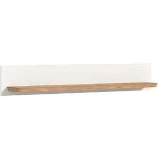 Xonox Wandboard Aarhus weiß Nox Oak Nachbildung , Weiß , Holzwerkstoff , 150x25x22 cm , Wohnzimmer, Regale, Wandregale