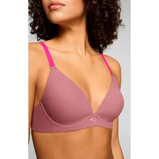 Bügel-BH PUMA "PUMA WOMEN MICROFIBER SOFT PADDED BRA", Damen, Gr. 85, Cup C, dusty pink, Microtouch, Obermaterial: 70% Polyamid, 30% Elasthan, BHs Bügel-BH, mit wendbaren und verstellbaren Trägern, Logodruck vorn