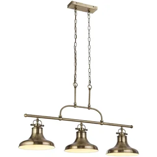 Rustic-Country Kronleuchter Dallas Stahl Messing 3 Lichter E27