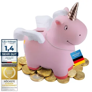 Sparschwein aus Keramik zum Beschriften mit Kreide - Kreidetafel Spardose Sparbüchse (Einhorn)