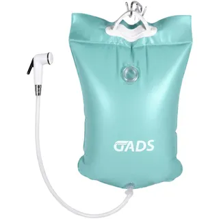Solar-Campingdusche 9 L mit Schlauch und Duschkopf für Camping, Reise, Blau