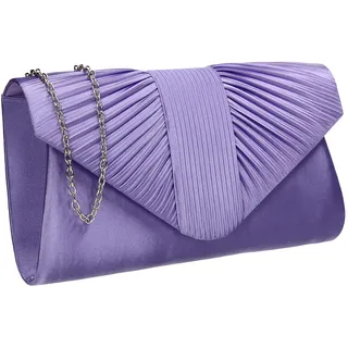 SwankySwans Sophie Damen-Clutch, Satin, Party, Abschlussball, Hochzeit, Abend, Clutch, Flieder, One Size