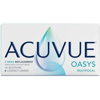 ACUVUE OASYS MULTIFOCAL Kontaktlinsen – Gleitsichtlinsen für den Nah-, Zwischen- und Fernbereich – -4.00 dpt und BC 8,4 – Addition H – Mit UV Schutz und Austrocknungsschutz – 6 Linsen
