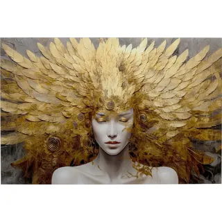Kare Design Glasbild Muse Celestial, Mehrfarbig, 120x80 cm, Wandbild, Kunstdruck, Wanddekoration, Abstraktes Motiv, ESG-Sicherheitsglas, Wohnzimmer