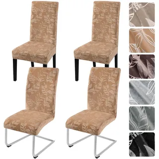 Stuhlhussen 4er Set Samt Khaki für Schwingstühle & Freischwinger