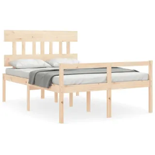 vidaXL Seniorenbett mit Kopfteil 140x190 cm Massivholz - Braun