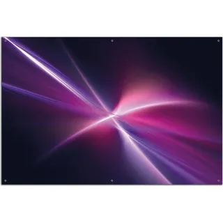 Wallario Outdoor-Poster für Garten oder Balkon, Motiv Abstrakte Formen und Linien schwarz lila pink weiß, in ca. 61 x 91,50 cm - Schwarz