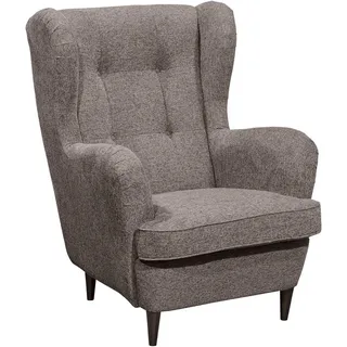 Mid.you Ohrensessel , Braun , Textil, Holzwerkstoff , 78x102x98 cm , Made in Eu , Wohnzimmer, Sessel, Ohrensessel