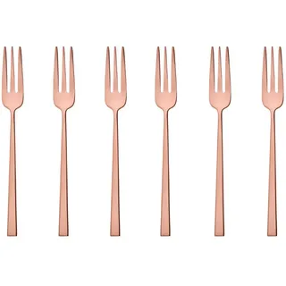 Sambonet Kuchengabel , Kupferfarben , Metall , DIN EN ISO 14001, DIN EN ISO 50001, DIN EN ISO 9001 , Besteck, Gabeln