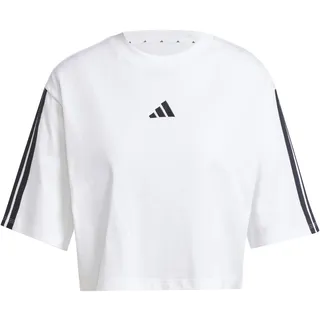 adidas Damen Essentials 3-Stripes Cotton Loose T-Shirt, White/Black, XXL