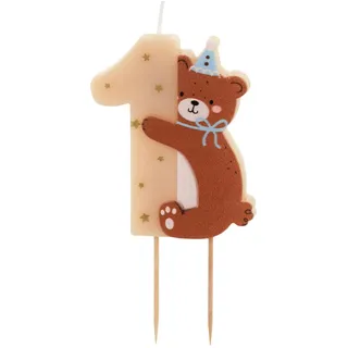 Geburtstagskerze Zahl 1 Bär | 7cm