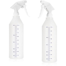 com-four® 2x Sprühflasche mit Skala - Wasser-Pumpsprüher mit 28/400 Gewinde für Haushalt, Garten, Werkstatt, Auto - Zerstäuberflasche mit verstellbarer Düse - 900 ml (PE)