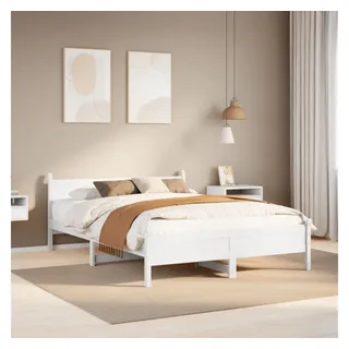 vidaXL Massivholzbett ohne Matratze Weiß 120x200 cm Kiefernholz