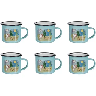 Butlers Tassen 6er-Set Peanuts 380 ml , Blau , Keramik , Geschirr, Tassen, Kaffeetassen