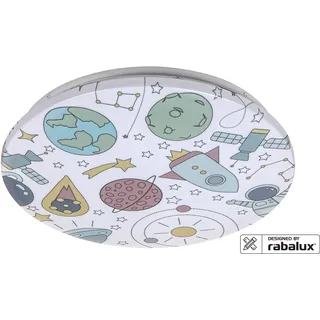 Rabalux 3417 Kinderleuchte Hanka, 3000K, 1560lm, weiß-mehrfarbig, rund, warmweiß, Kinderlampen, ø380mm - Weiß