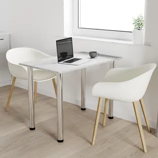 AKKE Beton Küchentisch mit chrom beine LxBxH: 110x65x74 cm - Silber
