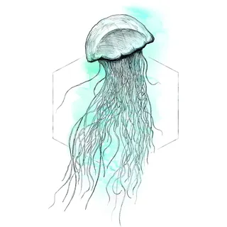 KOMAR Wandbild Jellyfish Watercolor 50 x 70 cm