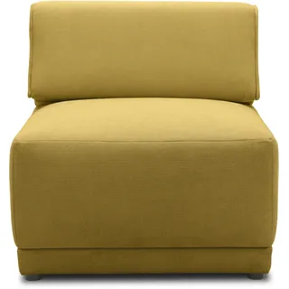 Sofaelement DOMO COLLECTION "800007", gelb (senf), B:78cm H:77cm T:100cm, 95% Polyester, 5%Polyamid, Polsterelemente, Sofaelement, Rückenkissen aufstellbar, unendlich erweiterbar